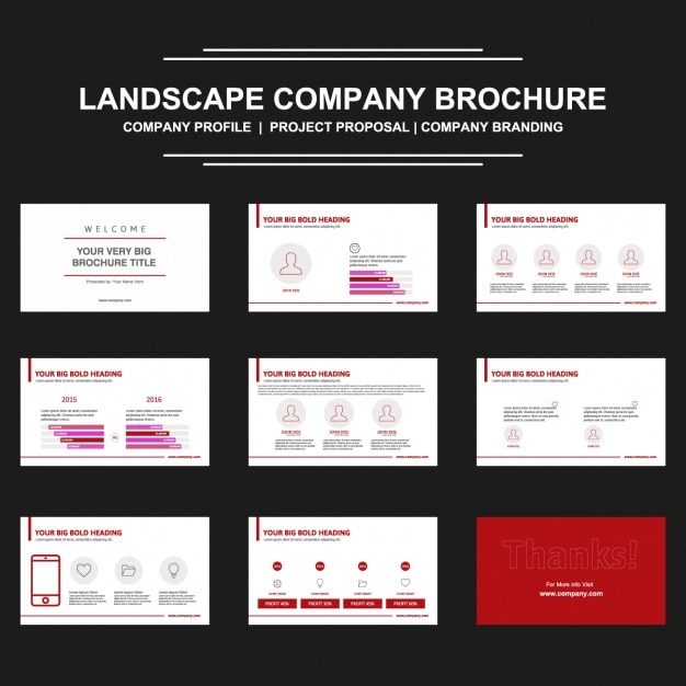 Vecteur gratuit conception de présentation brochure