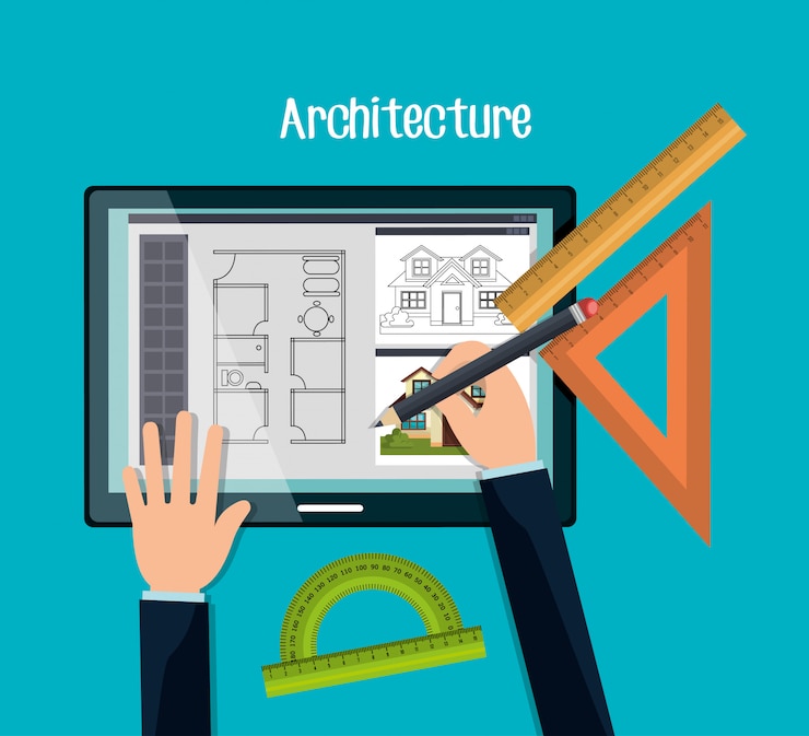 Vecteur gratuit conception de projet d&#39;architecture