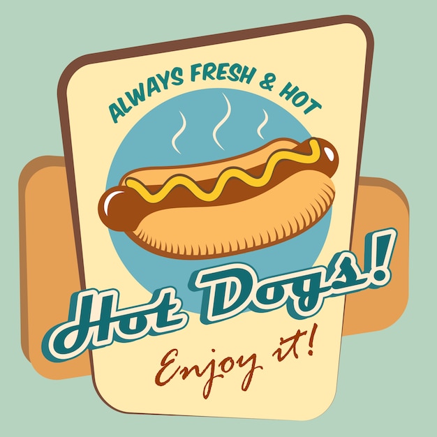 Vecteur gratuit conception de publicité pour hot-dog