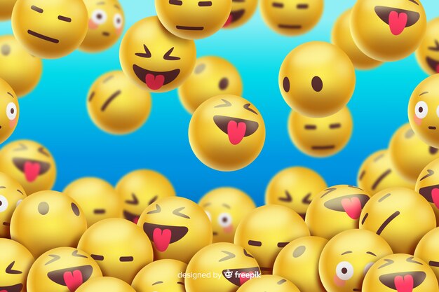 Conception réaliste de fond flottant emojis