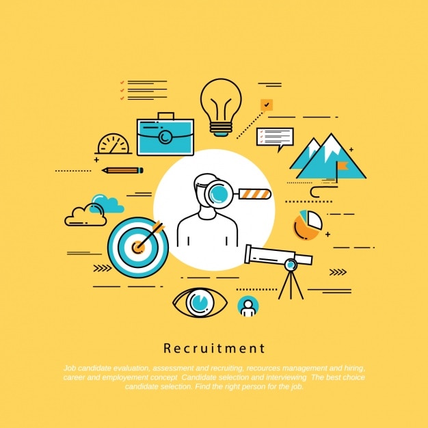 Vecteur gratuit conception de recrutement de fond