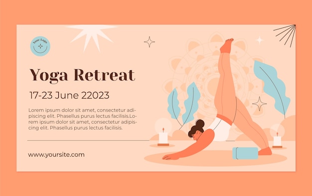 Vecteur gratuit conception de retraite de yoga design plat