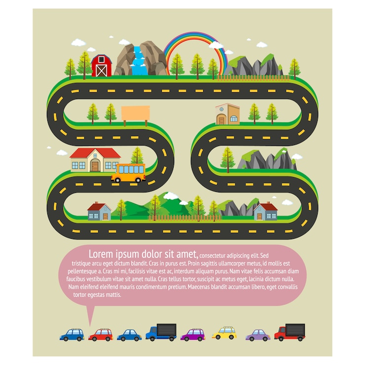 Vecteur gratuit la conception des routes coloré