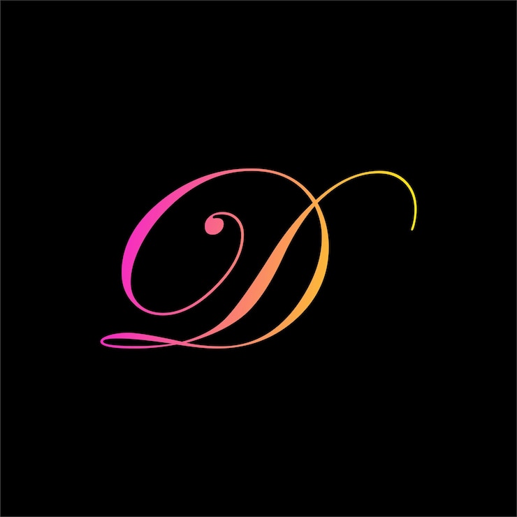 Vecteur gratuit conception de la signature en gradient de lettres et de chiffres