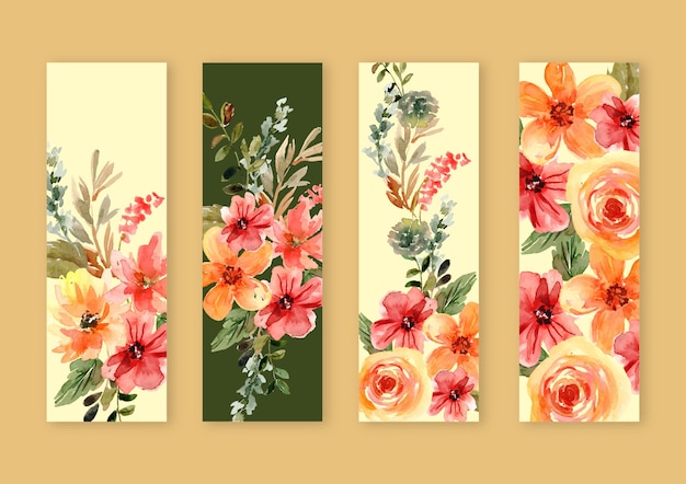 Vecteur gratuit conception de signet floral aquarelle