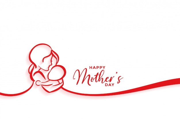 Vecteur gratuit conception de silhouette de mère et bébé pour la fête des mères heureuse