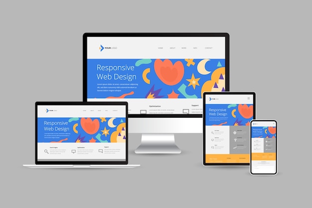 Conception de site Web réactif au design plat