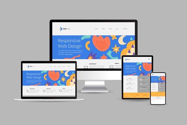 Conception de site Web réactif au design plat