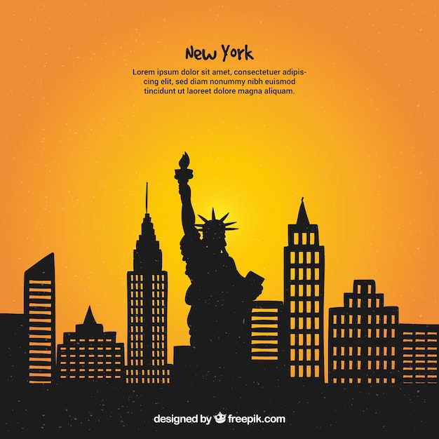 Vecteur gratuit conception de skyline de new york