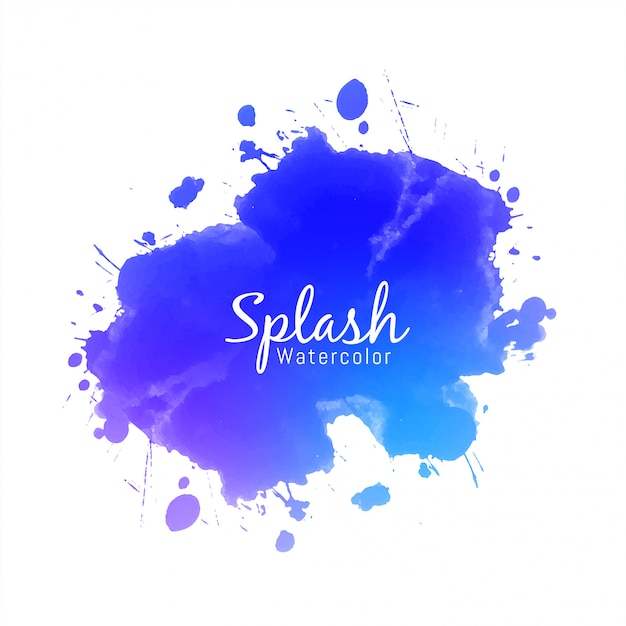 Conception de splash aquarelle bleue