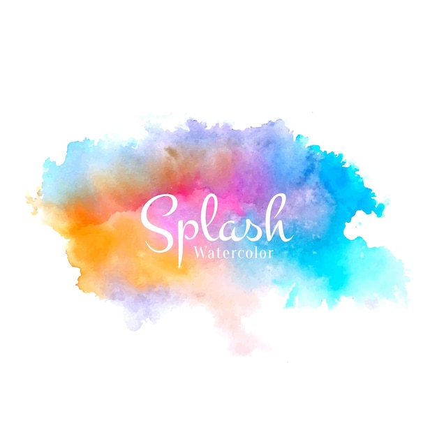 Conception de splash coloré élégant aquarelle abstraite