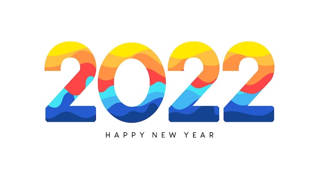 Conception de texte de bonne année 2022 pour la bannière de carte de modèle de conception de brochure de calendrier