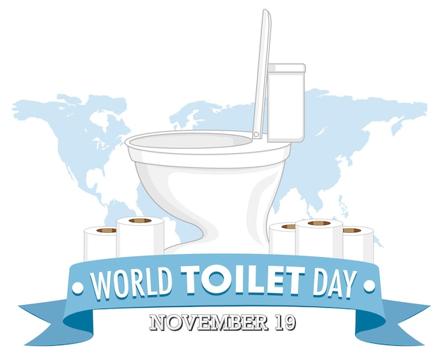 Vecteur gratuit conception de texte de la journée mondiale des toilettes