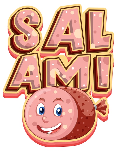 Conception De Texte De Logo De Salami Avec Le Caractère De Salami