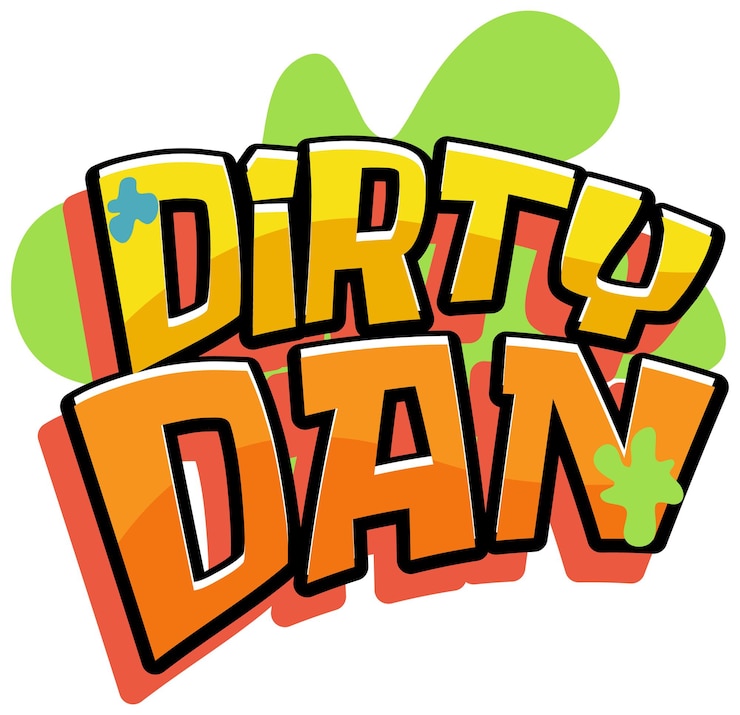 Vecteur gratuit conception de texte pour le logo dirty dan