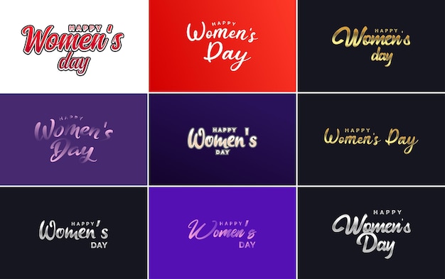 Conception Typographique Du 8 Mars Sertie De Texte Happy Women's Day