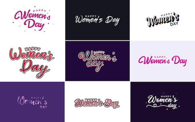 Conception Typographique Du 8 Mars Sertie De Texte Happy Women's Day