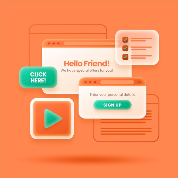 Conception ui ux contextuelle en dégradé