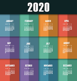Conception de vecteur de planificateur de calendrier 2020