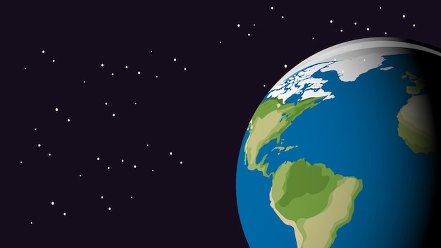 Vecteur gratuit conception de vignette avec la terre dans l'espace