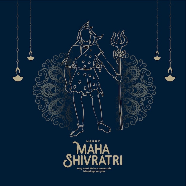 Conception De Voeux De Festival Indien Traditionnel Maha Shivratri