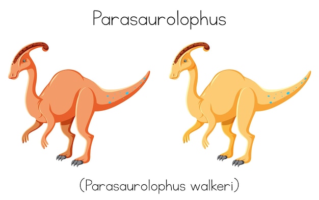 Vecteur gratuit conception de wordcard pour le parasaurolophus