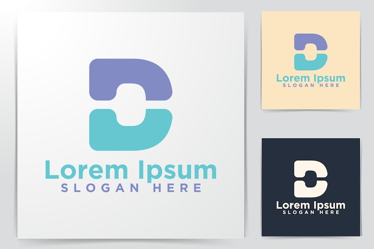 Vecteur gratuit conceptions abstraites de logo de lettre d, illustration vectorielle