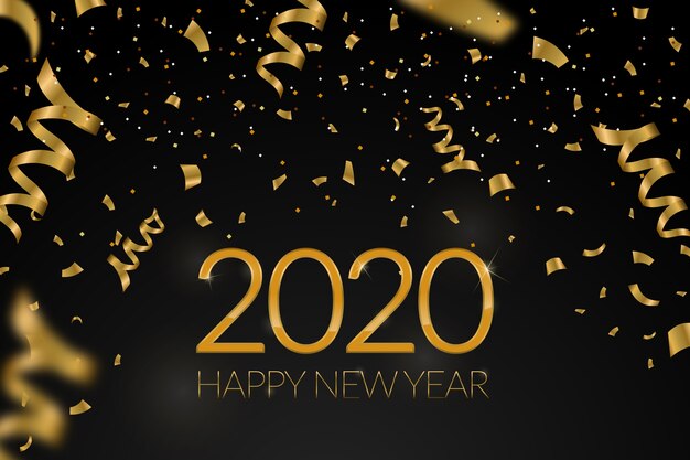Confetti nouvel an 2020 fond