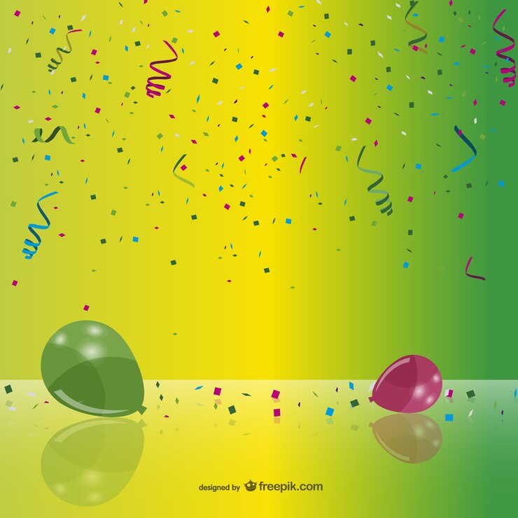 Vecteur gratuit confettis et des ballons de fête