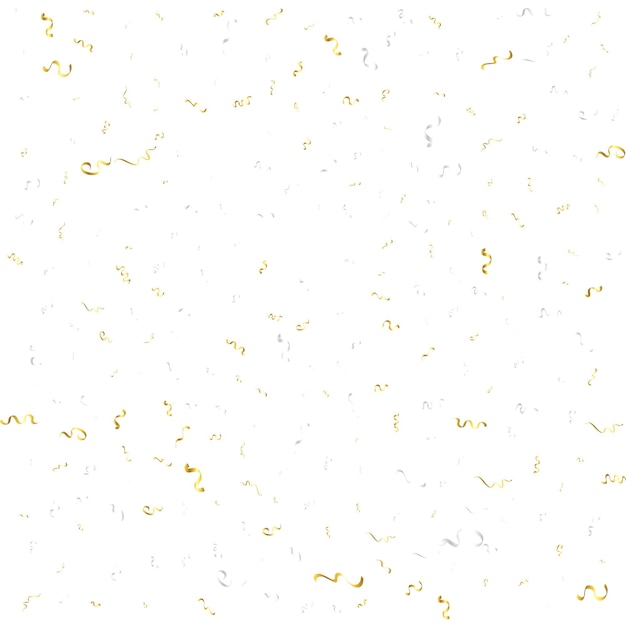 Confettis dorés isolés Fond festif Illustration vectorielle