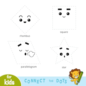Connectez le jeu éducatif de points pour les enfants formes géométriques parallélogramme étoile carré losange