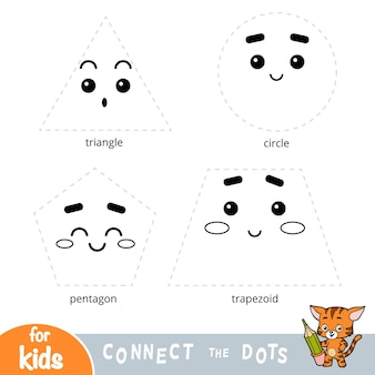 Connectez le jeu éducatif de points pour les enfants formes géométriques triangle cercle pentagone trapèze