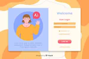 Vecteur gratuit connectez-vous à la page de destination avec un design plat