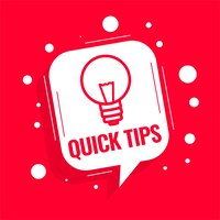 Conseils de conseils rapides avec ampoule sur fond rouge