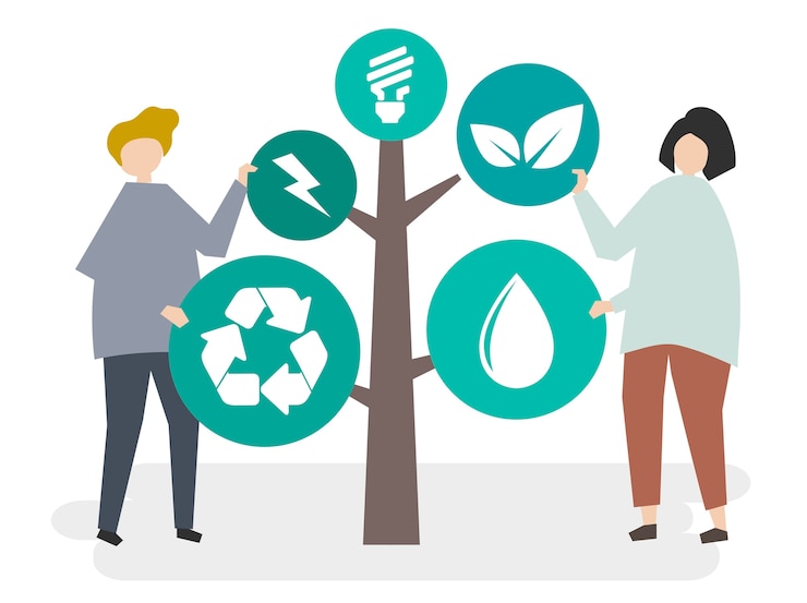 Vecteur gratuit conservation de l&#39;environnement et protection de notre monde