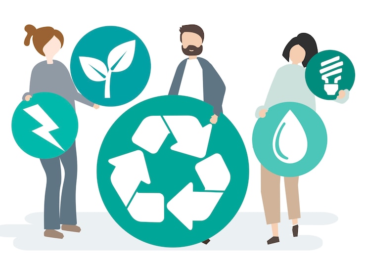Vecteur gratuit conservation de l&#39;environnement et protection de notre monde