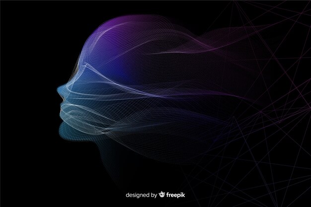 Construction de particules de visage de technologie numérique