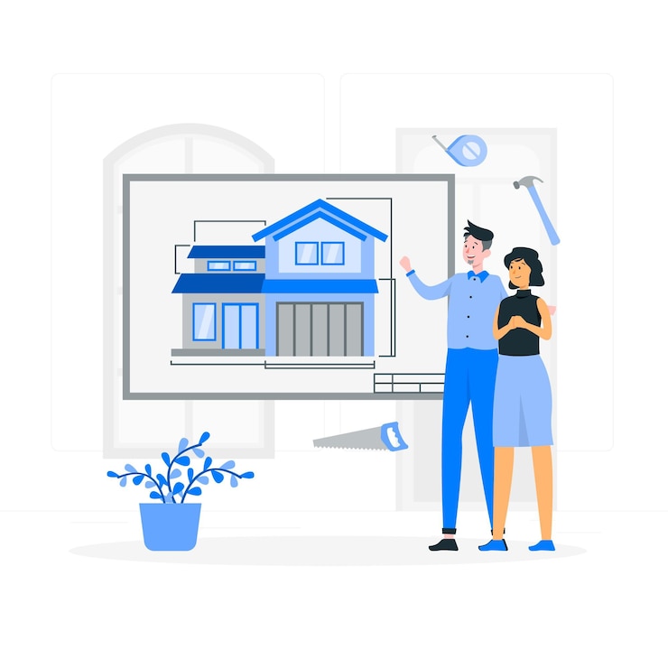 Vecteur gratuit construisez votre illustration de concept de maison