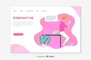 Vecteur gratuit contactez-nous concept pour landing page