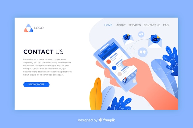 Vecteur gratuit contactez-nous concept pour landing page