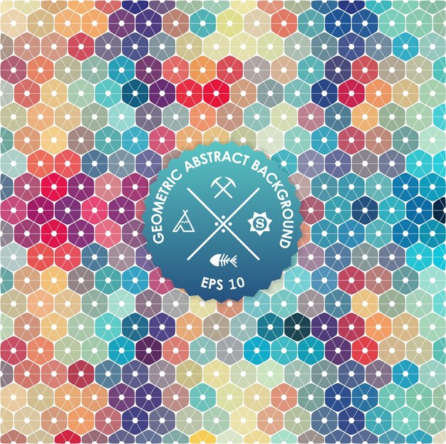 Contexte abstrait, design géométrique, illustration vectorielle. Tesselation géométrique de la surface colorée. Style de vitraux. Flou de couleur abstrait.
