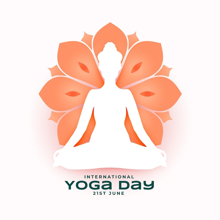 Vecteur gratuit contexte artistique de la journée internationale du yoga pour la paix et le bien-être