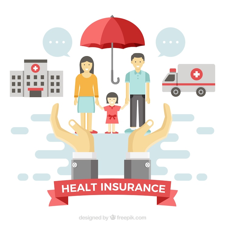 Vecteur gratuit contexte de l&#39;assurance maladie