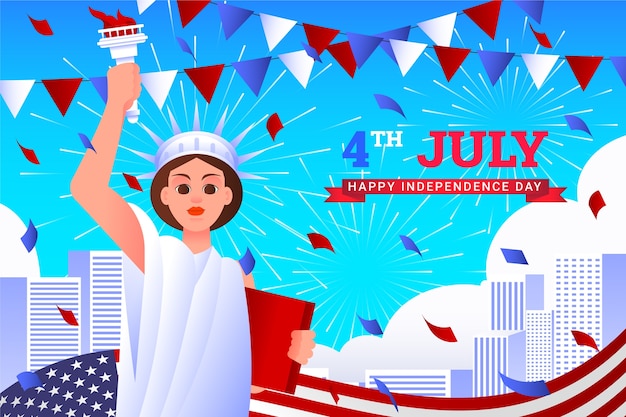 Vecteur gratuit contexte de la célébration américaine du 4 juillet