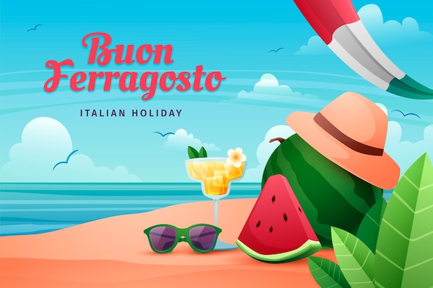 Vecteur gratuit contexte de la célébration du ferragosto italien