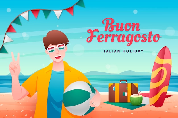 Vecteur gratuit contexte de la célébration du ferragosto italien