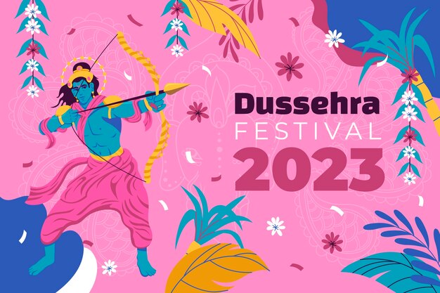 Vecteur gratuit contexte de la célébration du festival de dussehra