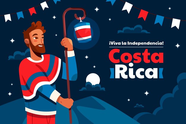 Vecteur gratuit contexte de la célébration de la fête de l'indépendance du costa rica