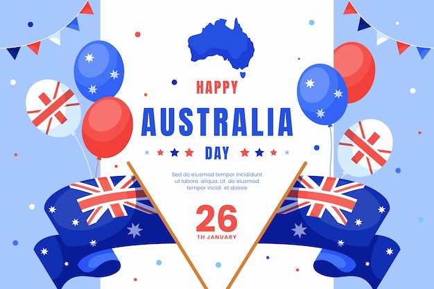 Vecteur gratuit contexte de la célébration de la fête nationale australienne