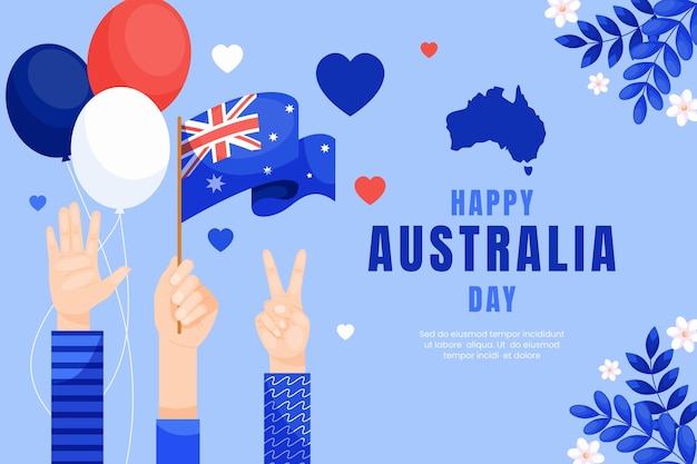Vecteur gratuit contexte de la célébration de la fête nationale australienne